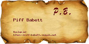 Piff Babett névjegykártya